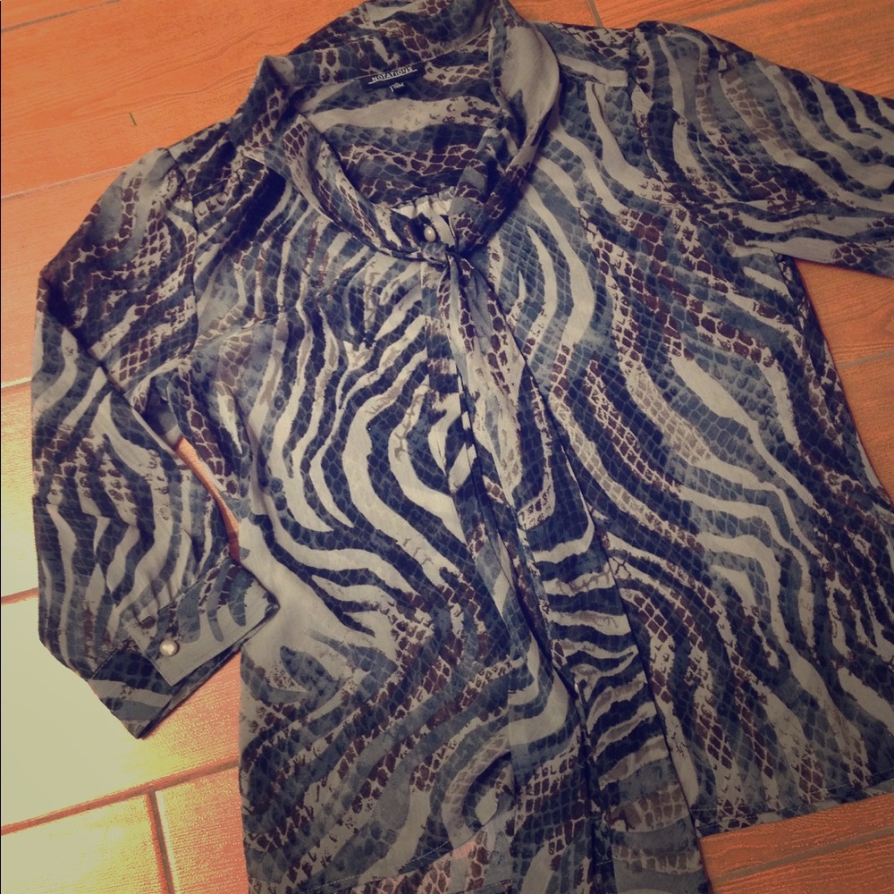 Zebra Blouse with Camisole size Small